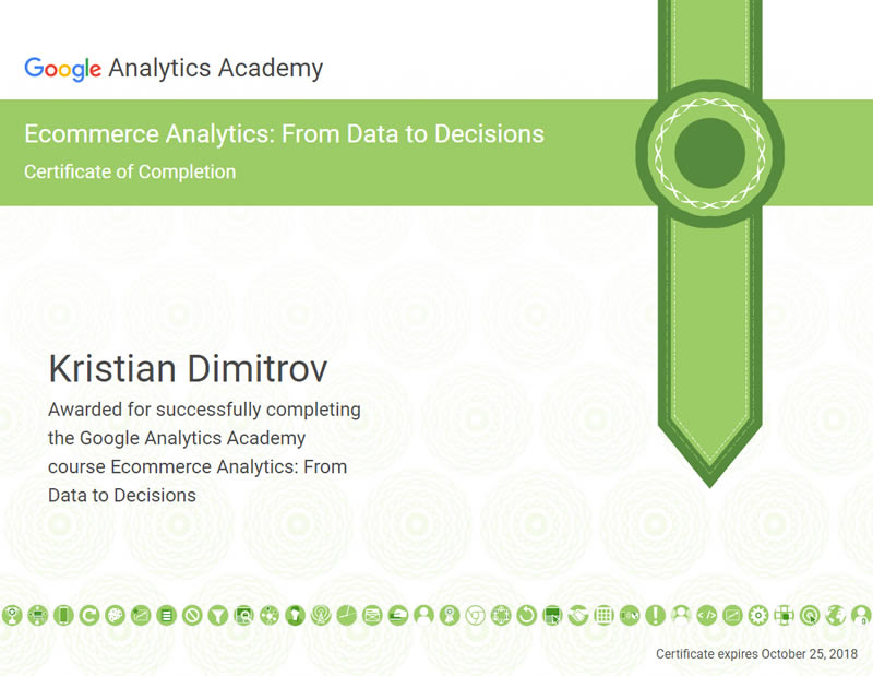 Certificate Ecommerce Analytics - Kristian Dimitrov